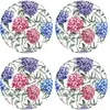 Floorart - 4 Sets de table ronds hortensias multicolores - D.40 cm T.U