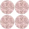 Floorart - 4 Sets de table ronds marbre roses - D.40 cm OS