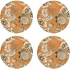Floorart - 4 Sets de table ronds oiseau 2 multicolores - D.40 cm T.U