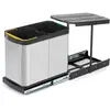 EMUCA - Poubelle de recyclage extraction manuelle 2 bacs 12 litres Recycle