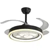 bel-air-home Bel Air Dafne Ventilateur de Plafond avec Lumière et Commande 72W 108cm 4 Pales Rétractables Noir