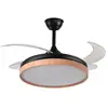 bel-air-home Bel Air Cosmos Mini Ventilateur de Plafond 48W 91cm 4 Pales Rétractables Noir/Bois