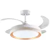 bel-air-home Bel Air Kigali Ventilateur de Plafond avec Lumière et Télécommande 72W Pales Rétractables 108cm Blanc/Or