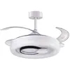 bel-air-home Bel Air Hersa Ventilateur de Plafond avec Lumière et Télécommande 116W 108cm 4 Pales Rétractables Blanc