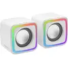 MARSGAMING Enceintes Compactes Gaming RGB MSCUBE Blanc Processeur de Son DSP 8W