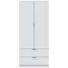 Armoire 2 portes 2 tiroirs LOUISON coloris blanc
