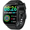 Montre intelligente cool Amoled incurvée en silicone noir