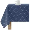 Nappe en coton à carreaux bleu marine 200x155 cm