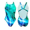 Maillot de bain de natation Turbo Light bretelles larges bleu vert femme - M
