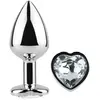 Secret Play Metal Butt Plug Corazón Transparente Talla S 7cm 1ud