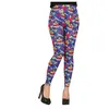 Leggings à motifs vintage années 90 bleu - Femme