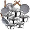 San Ignacio Ensemble De Casseroles Et Poêles Cassel 20/24/26/28 Cm Pk3...