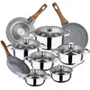 San Ignacio Ensemble De Casseroles Et Poêles Cassel 18/22/26 Cm Pk3850 12 Pièces