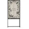 RNT by Really Nice Things Buffet armoire 2 portes en MDF imprimé blanc grisâtre et noir