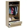 Dressing - Chêne - 2 tiroirs - 2 étagères - 1 tringle - 100 x 57 x 200...