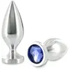 Metal Hard Anal Plug Aliminum Crystal Color Medium 8,89cm 1ut