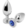 Metal Hard Anale Plug Diamond Bleu Medium 7.62cm 1ut