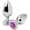 Metal Hard Anal Plug Diamond Rose Medium 7.62cm 1ut