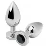 Metal Hard Anale Plug Diamond Noir Small 5.71cm 1ut