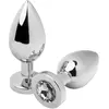 Metal Hard Anal Plug Diamond Transparent Small 5.71cm 1ut