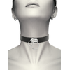 Collier Double Anneau en Cuir Vegan pour Look Féminin et BDSM - TU