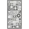 Home and Living Tapis vinyle style carreaux ciments gris 80x200cm