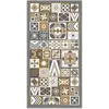 Home and Living Tapis vinyle style carreaux ciments orange 60x250cm
