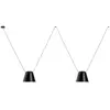 Leds C4 Suspension attic aluminium noir mat 2 ampoules 75cm