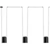 LEDSC4 Suspension attic aluminium noir mat 3 ampoules 75cm