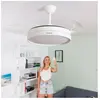 Ventilateur de plafond InnovaGoods Keteez avec lumière LED et 4 pales rétractables 72 W Blanc