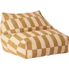 Pouf fauteuil en coton bio à carreaux moutarde et beige 74x40x60cm Vib...