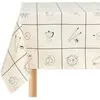 Nappe de table rectangulaire en coton bio à carreaux noir 150 x 250 cm...