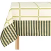 Nappe de table rectangulaire en coton bio vert 150 x 250 cm - Nobodino...