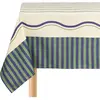 Nappe de table rectangulaire en coton bio bleu et vert 150 x 250 cm - ...