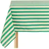 Nappe rectangulaire en popeline de coton bio à rayures vert 150 x 250 ...