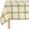 Nappe rectangulaire en popeline de coton bio à carreaux vert et bleu 1...