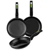 Monix Green Lot de 3 poêles à frire à induction en aluminium forgé