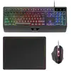 Combo 3en1 MCP124, Clavier, Souris, Tapis de souris, Français, Noir