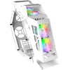 Mars Gaming Boîtier PC Compact MicroATX MC61 Blanc, 4 Ventilateurs 12cm, ARGB Chroma