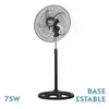 Fabrilamp - Ventilateur Sur Pied Renforcé Noir 75W 5 Pales Aluminium