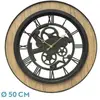 FABRILAMP Horloge murale rubite chêne noir 50x50x5 cm mouvement continu