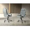 Fauteuil de bureau pivotante en simili-cuir gris