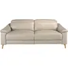 Angel Cerda Canapé relax 3 places en cuir gris taupe