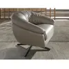 Angel Cerdá Fauteuil Pivotant En Cuir Gris