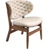 Fauteuil Élégant en Similicuir Sable et Noyer