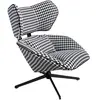 Fauteuil pivotant en tissu noir et blanc