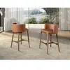 Tabouret en simili cuir marron