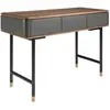 Console rectangulaire en noyer, bois gris foncé mat et acier noir