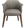 ANGEL CERDA Chaise moderne en simili-cuir gris avec accoudoirs - élégance et confort
