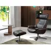 Angel Cerda Fauteuil pivotant relax en cuir brun